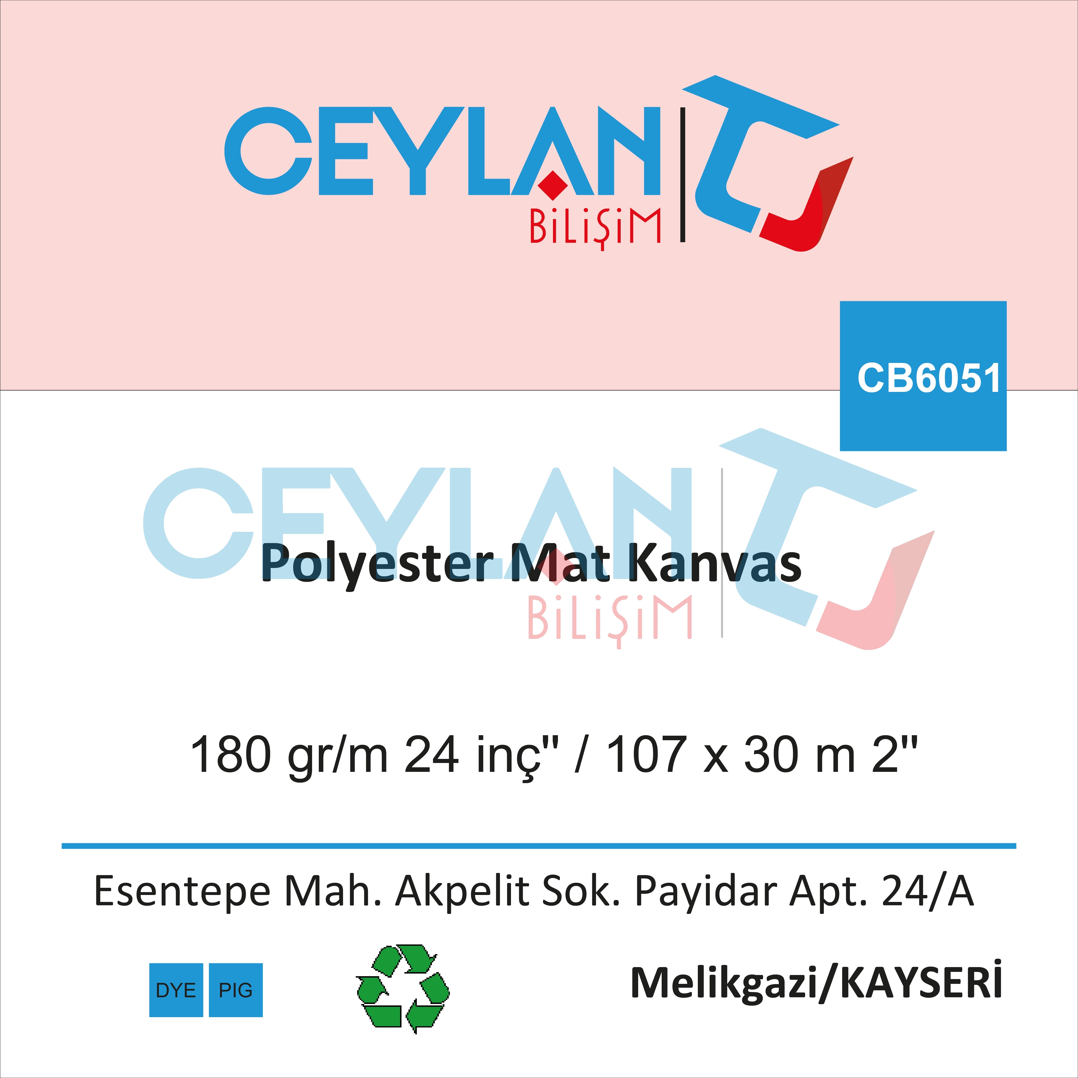  Polyester Mat Kanvas