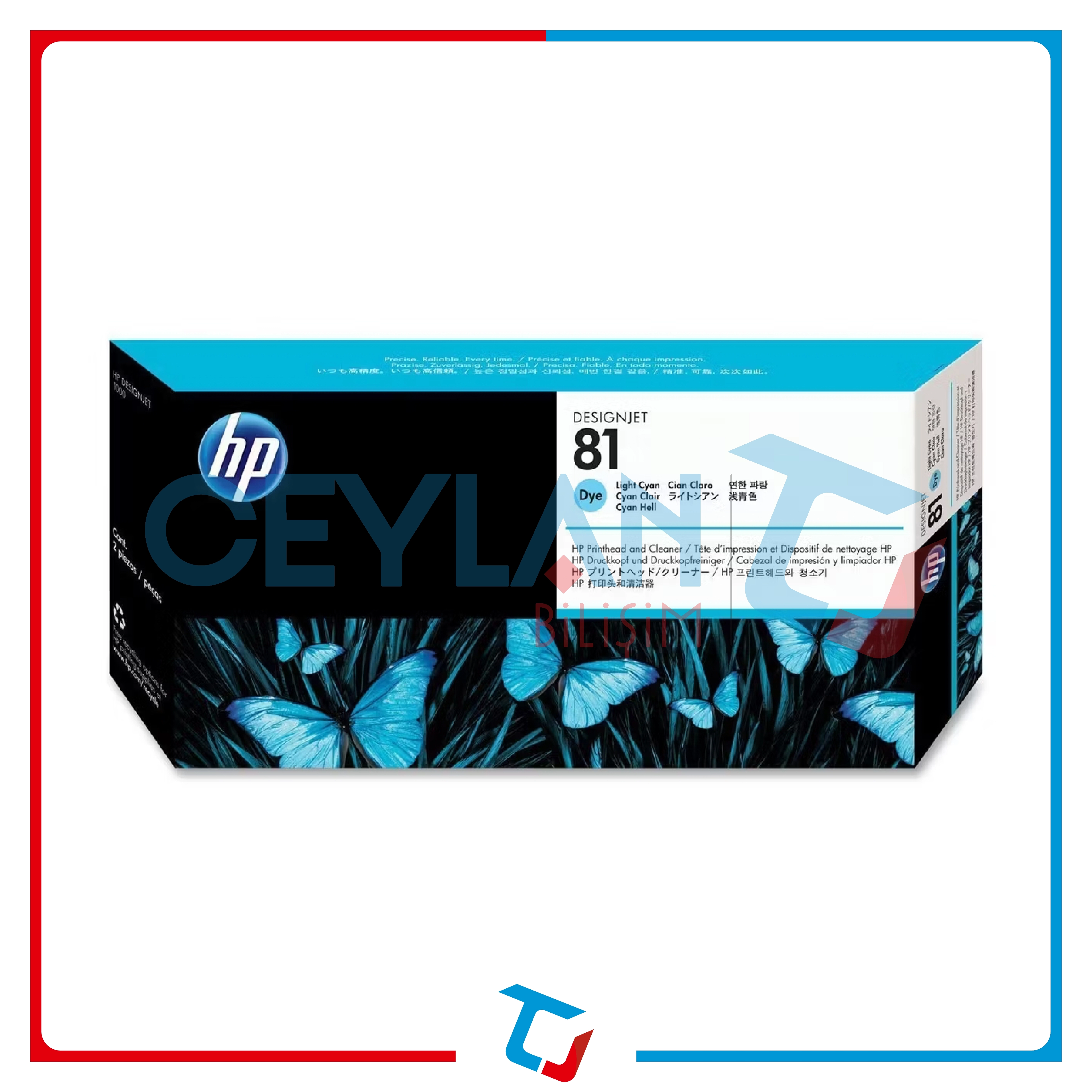 HP 81 C4954A Açık Mavi Orijinal Baskı Kafası Kafa Temizleyici
