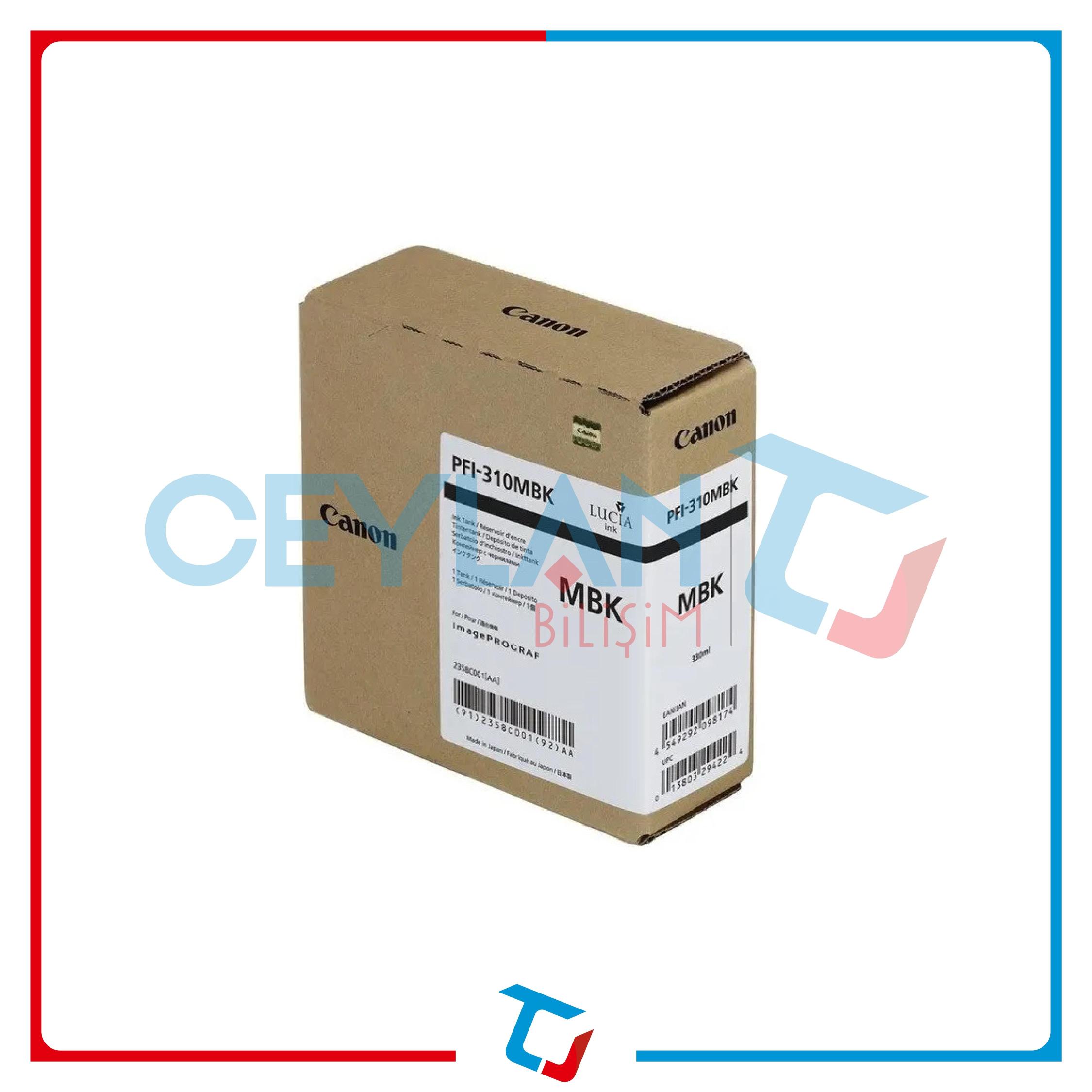CANON  PFI-310MBK MATTE BLACK (MAT SİYAH) KARTUŞ  2358C001
