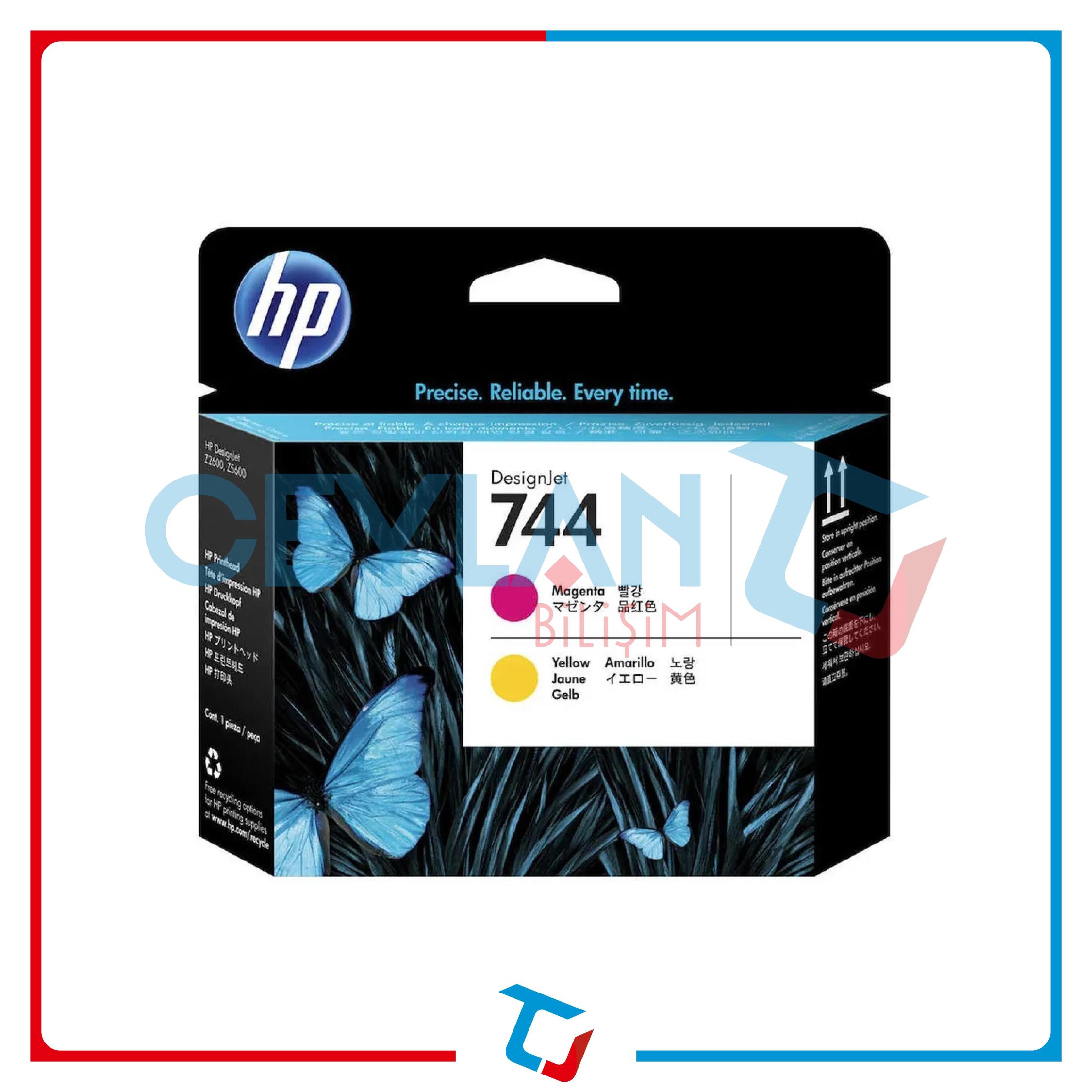 HP 744 KIRMIZI - SARI  (MAGENTA - YELLOW) BASKI KAFASI F9J87A
