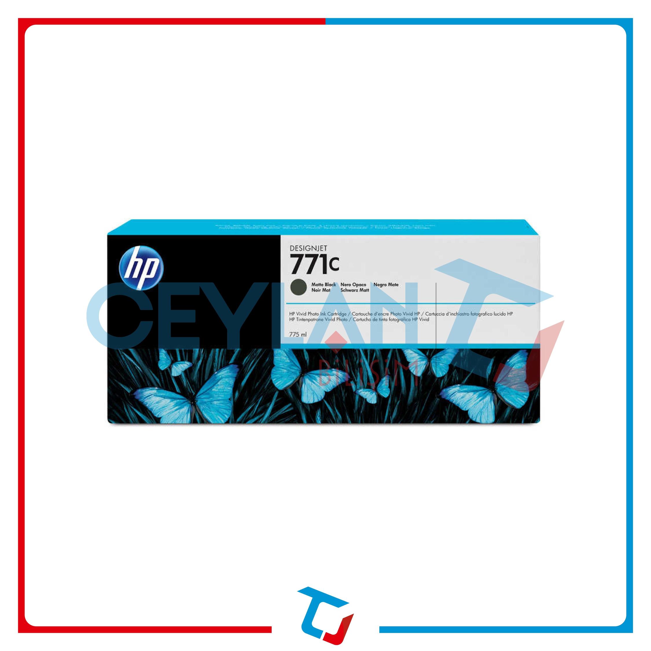 HP 771 MAT SİYAH (MATTE BLACK)  KARTUŞ B6Y07A