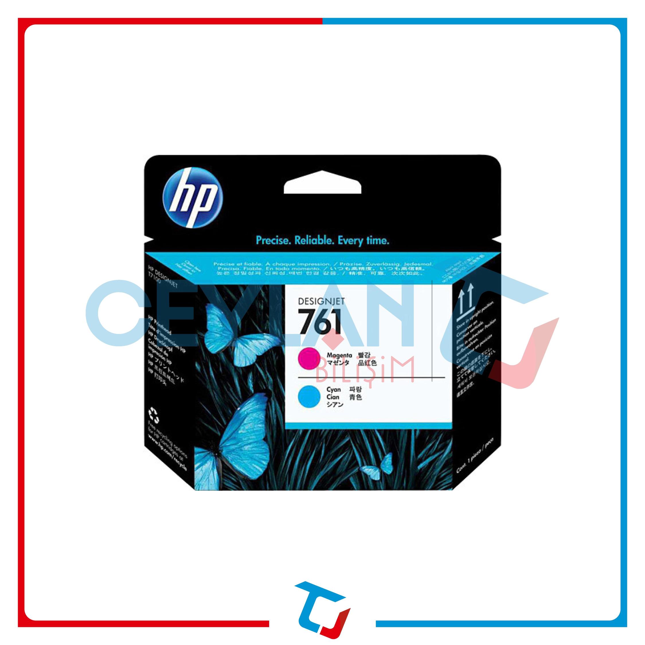 HP 761 KIRMIZI-MAVİ (MAGENTA-CYAN) BASKI KAFASI CH646A