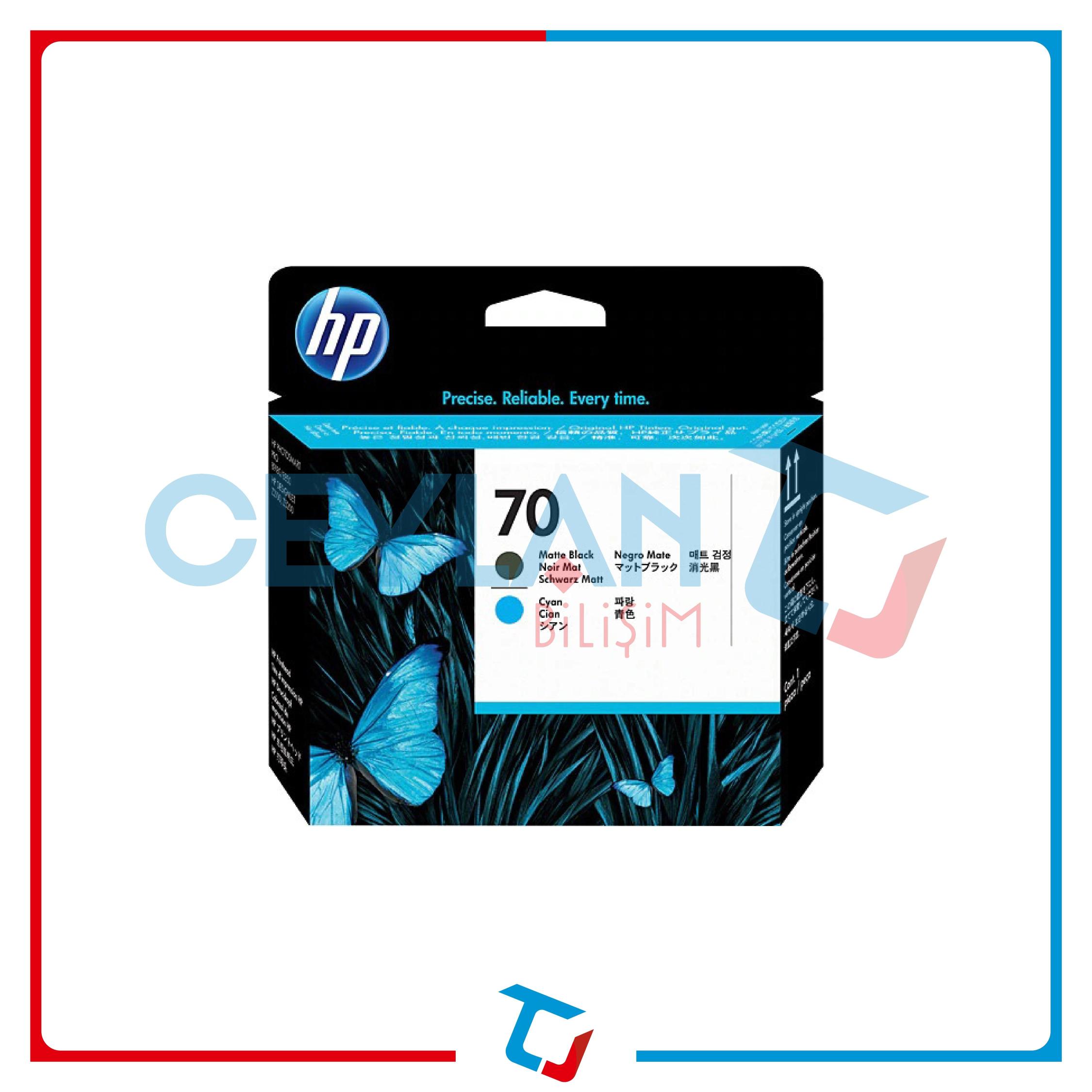 HP 70 MAT SİYAH-MAVİ (MATTE BLACK-CYAN) BASKI KAFASI C9404A