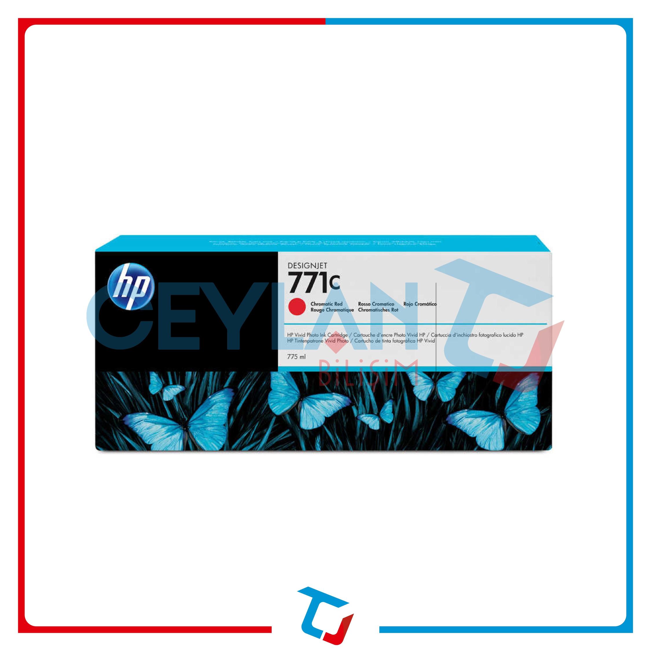 HP 771 KROMATİK KIRMIZI (CROMATİC RED)  KARTUŞ B6Y08A
