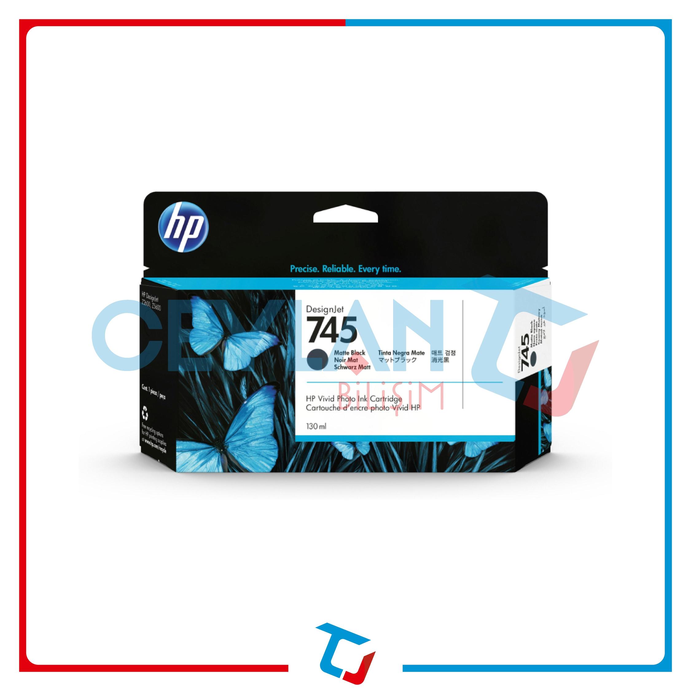 HP 745 MAT SİYAH (MATTE BLACK) KARTUŞ F9J99A