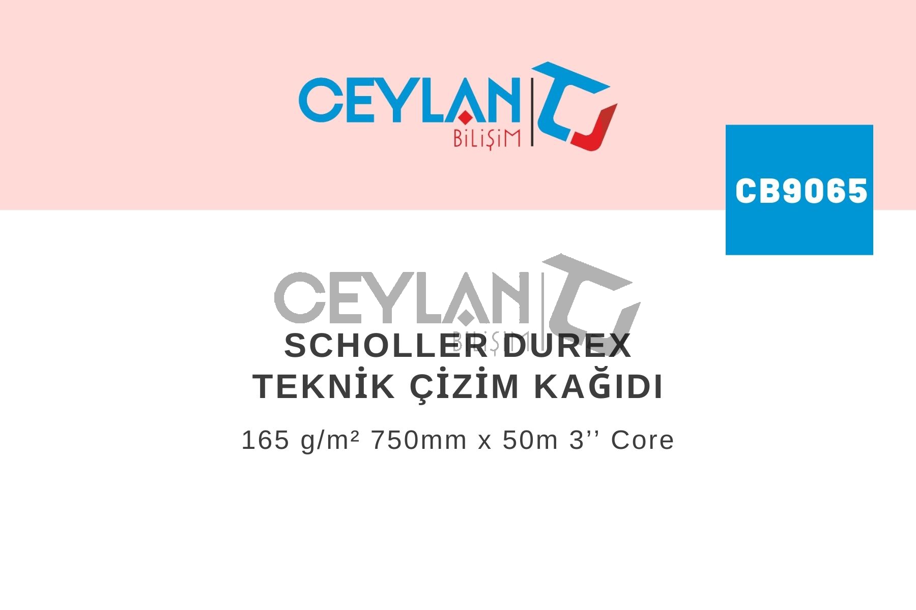 Professionel  Sholler Durex Teknik Çizim Kağıdı  165 g/m²  750mm x 50m 3’’ Core