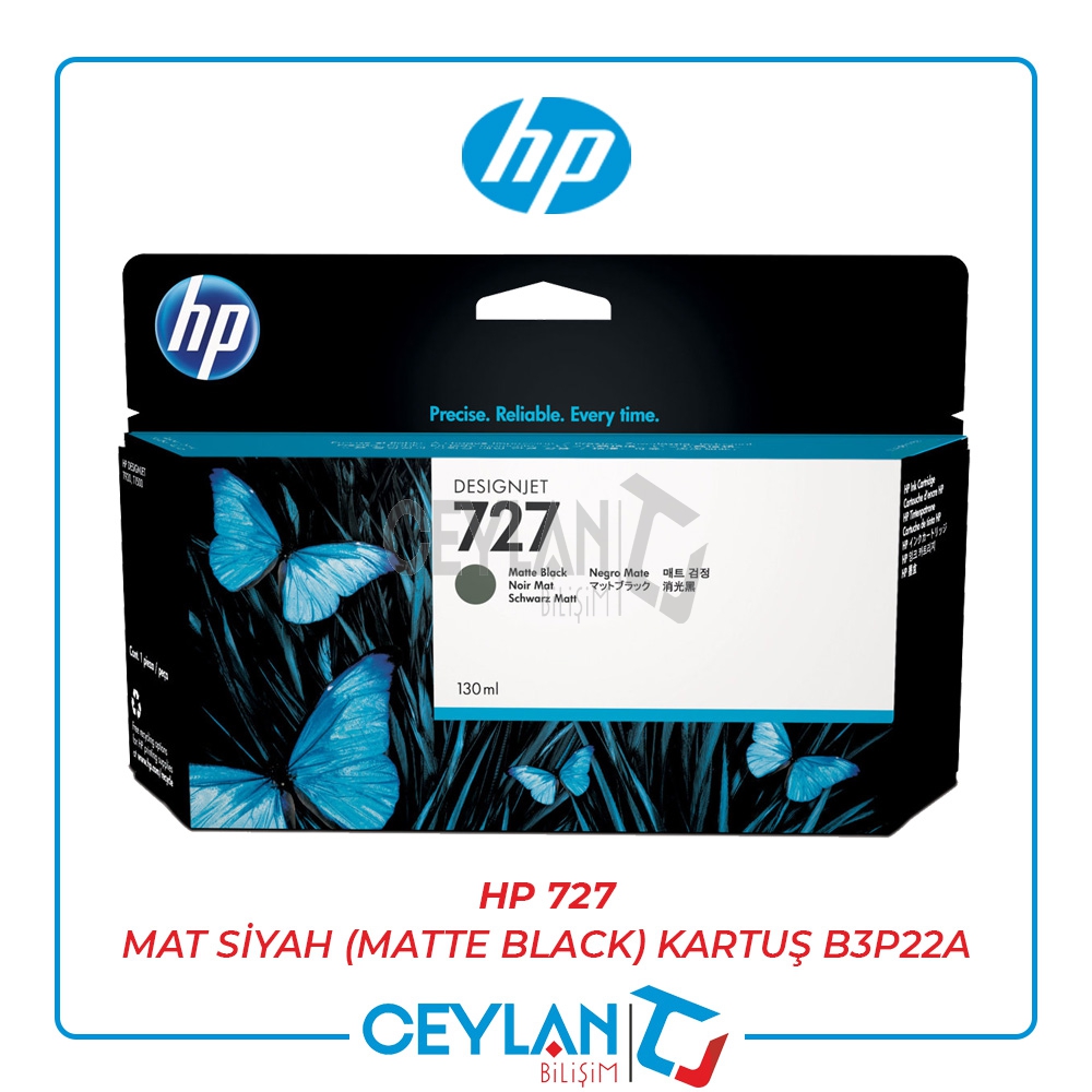 HP 727 MAT SİYAH (MATTE BLACK) KARTUŞ B3P22A