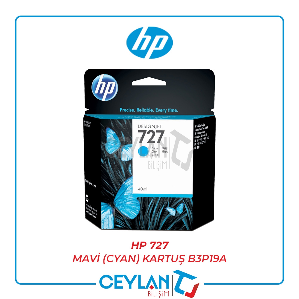 HP 727 MAVİ (CYAN) KARTUŞ B3P19A
