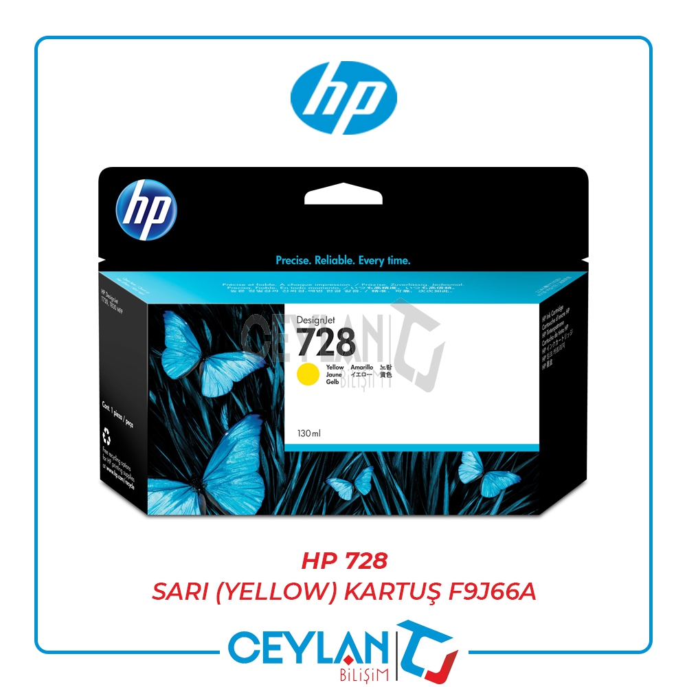 HP 728 SARI (YELLOW)  KARTUŞ F9J65A