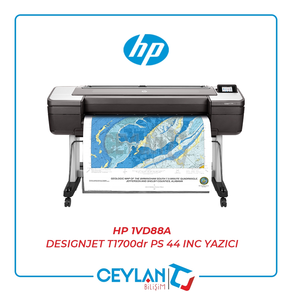 HP 1VD88A DESIGNJET T1700dr PS 44 INC YAZICI