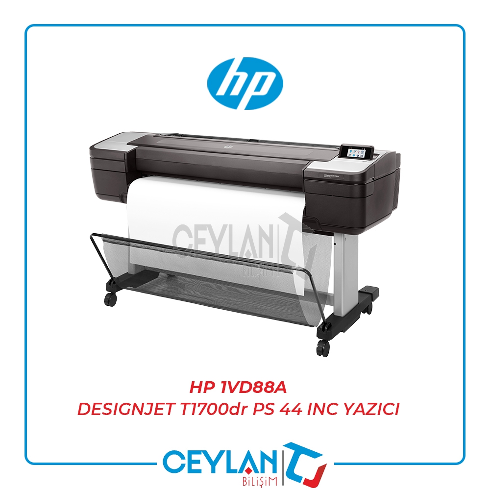 HP 1VD88A DESIGNJET T1700dr PS 44 INC YAZICI