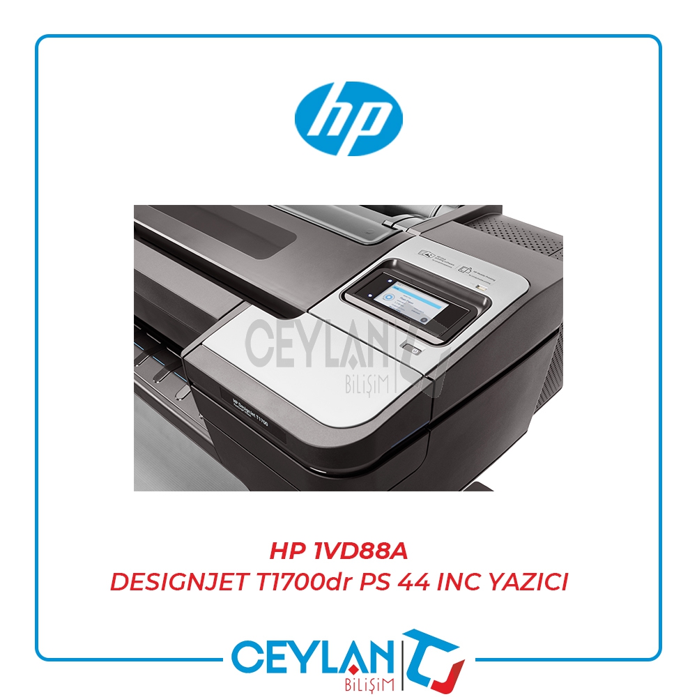 HP 1VD88A DESIGNJET T1700dr PS 44 INC YAZICI