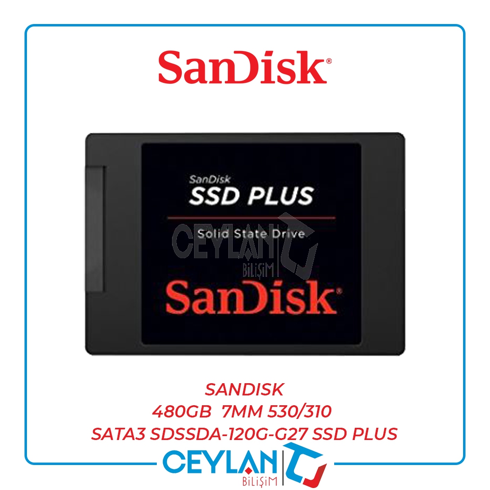 480 GB SANDISK 7MM 535/445 SATA3 SDSSDA-480G-G26 SSD PLUS NEW