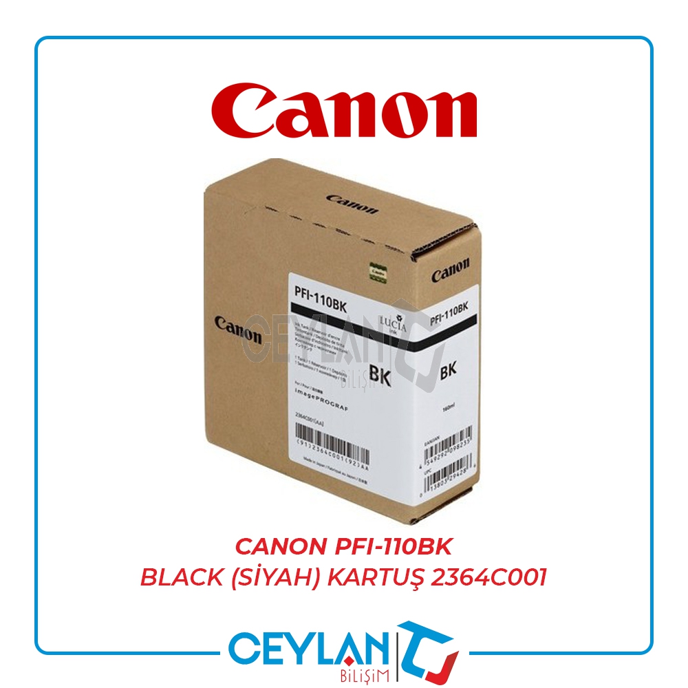 CANON  PFI-110BK BLACK (SİYAH) KARTUŞ  2364C001