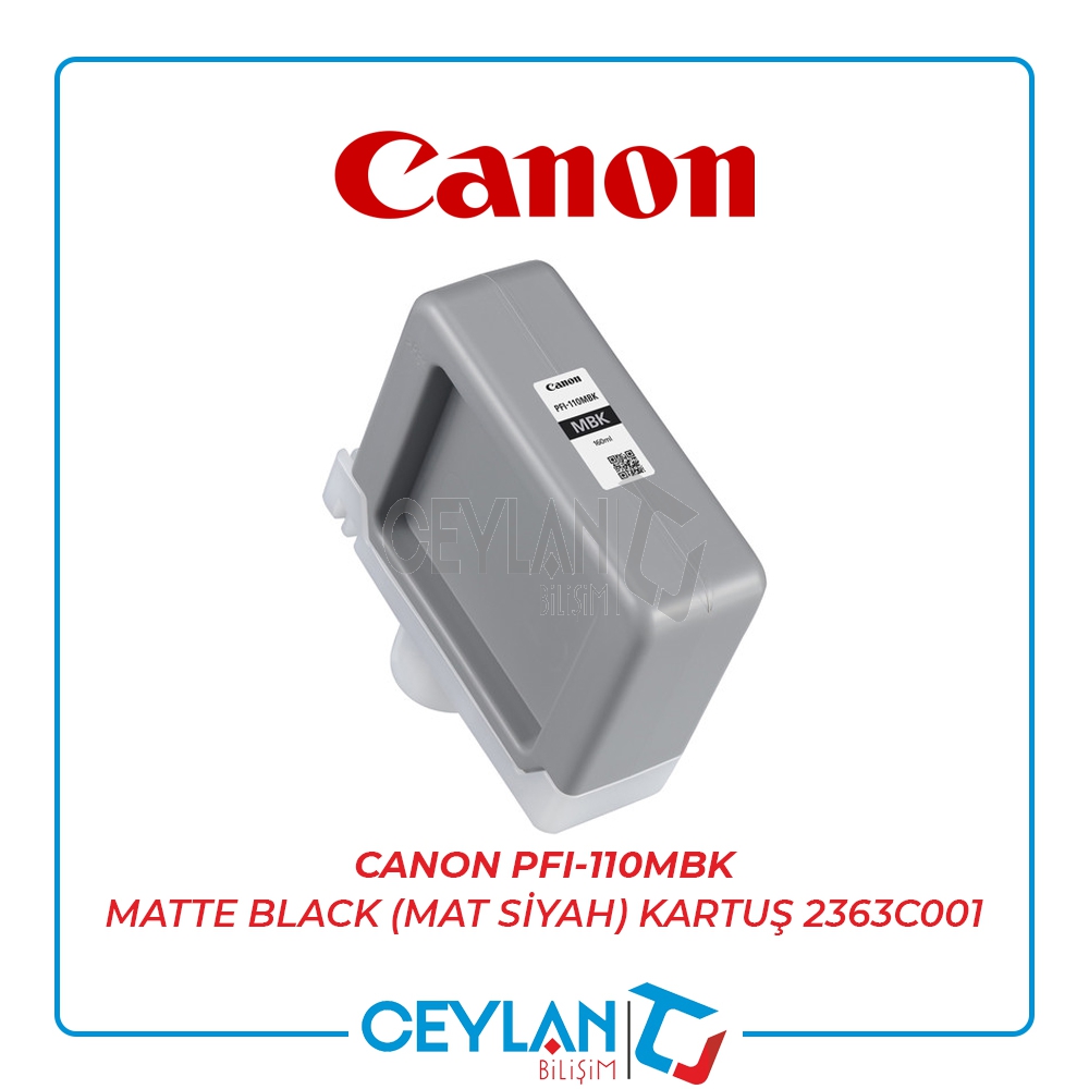 CANON  PFI-110MBK MATTE BLACK (MAT SİYAH) KARTUŞ  2363C001