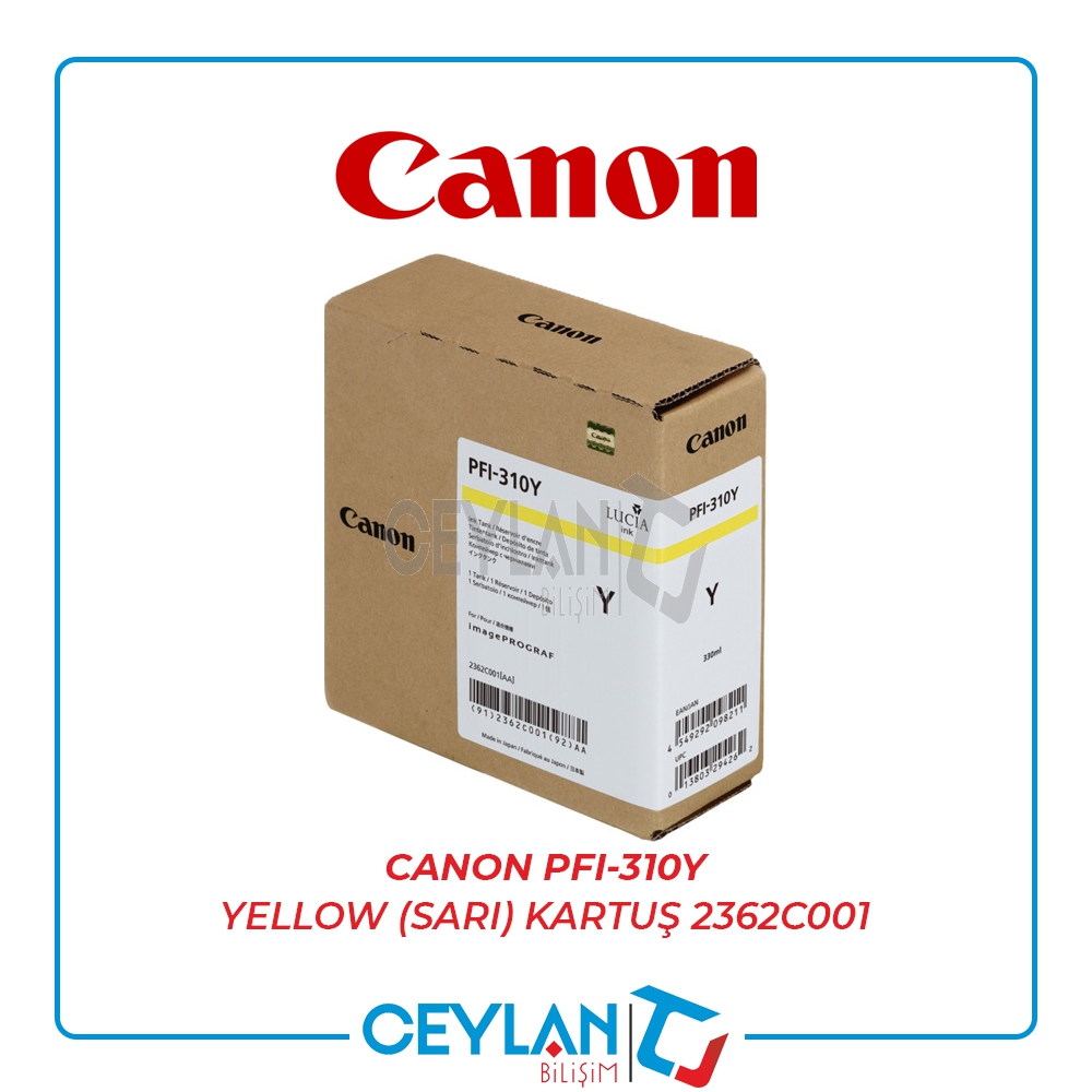 CANON  PFI-310Y YELLOW (SARI) KARTUŞ  2362C001