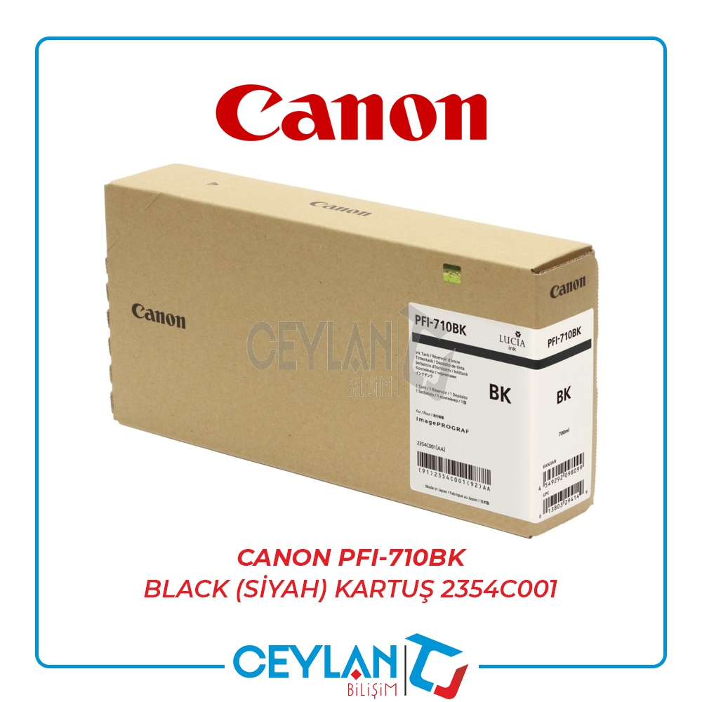 CANON  PFI-710BK BLACK (SİYAH) KARTUŞ  2354C001
