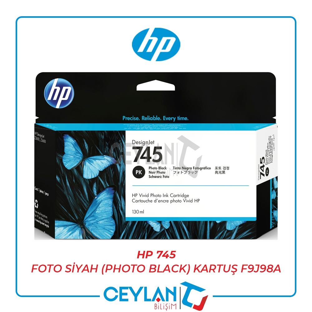 HP 745 FOTO SİYAH (PHOTO BLACK) KARTUŞ F9J98A