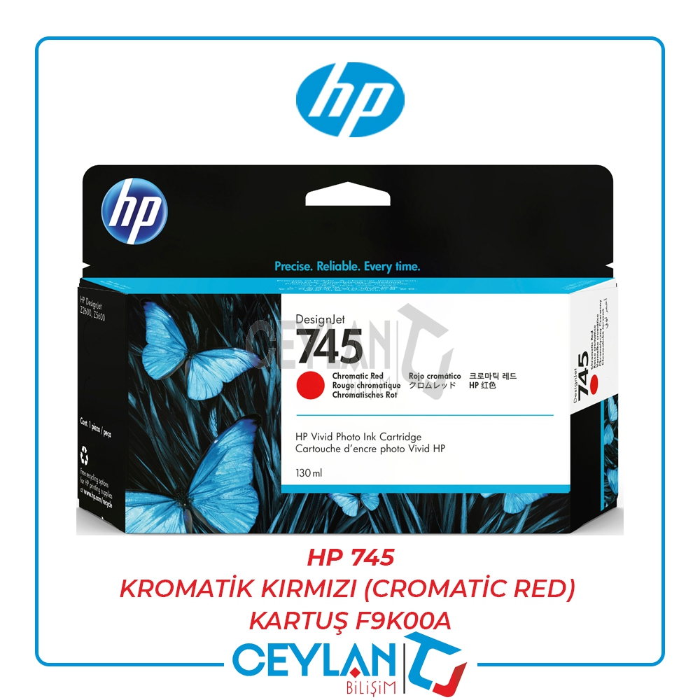 HP 745 KROMATİK KIRMIZI (CROMATİC RED) KARTUŞ F9K00A