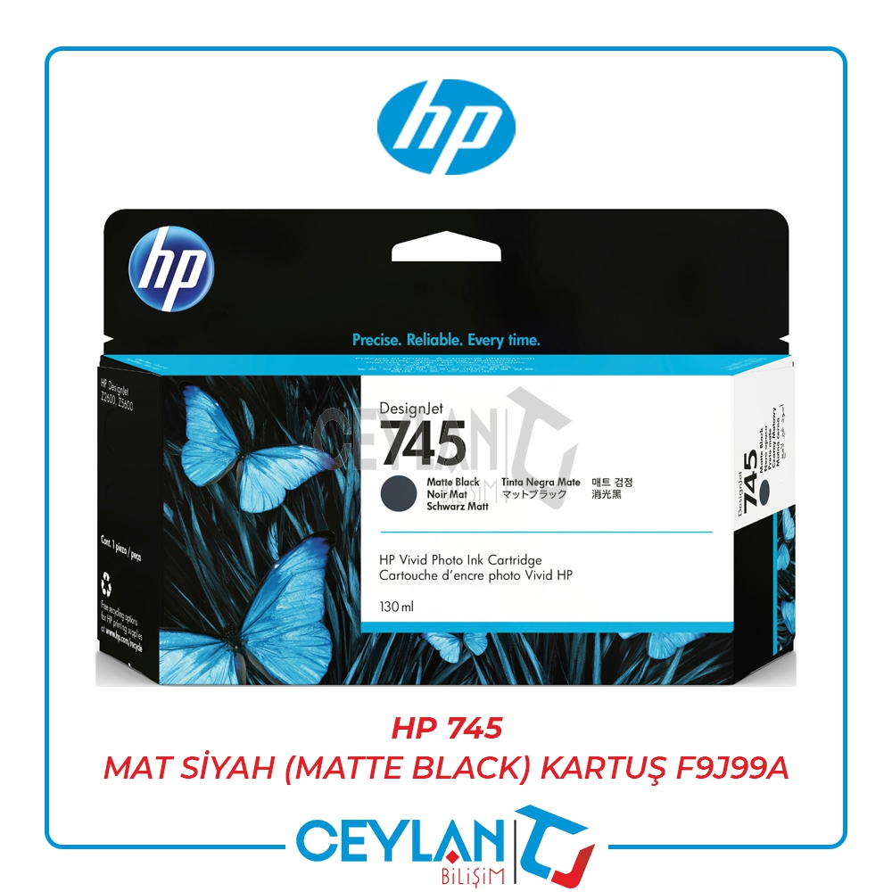 HP 745 MAT SİYAH (MATTE BLACK) KARTUŞ F9J99A