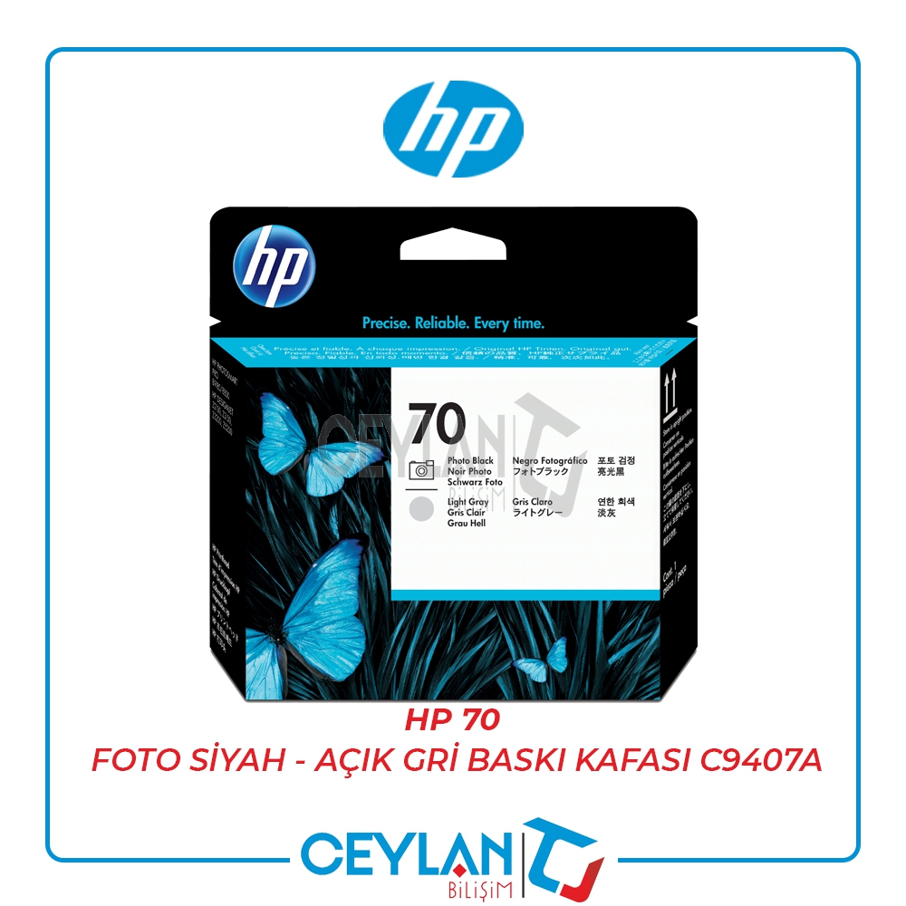 HP 70 FOTO SİYAH - AÇIK GRİ (PHOTO BLACK - LİGHT GREY) BASKI KAFASI C9407A