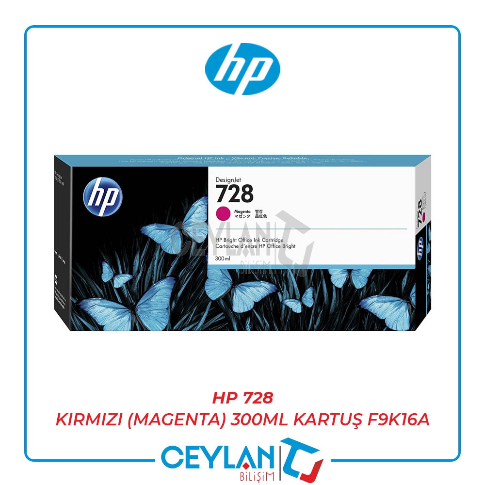 HP 728 KIRMIZI (MAGENTA) 300ML KARTUŞ F9K16A