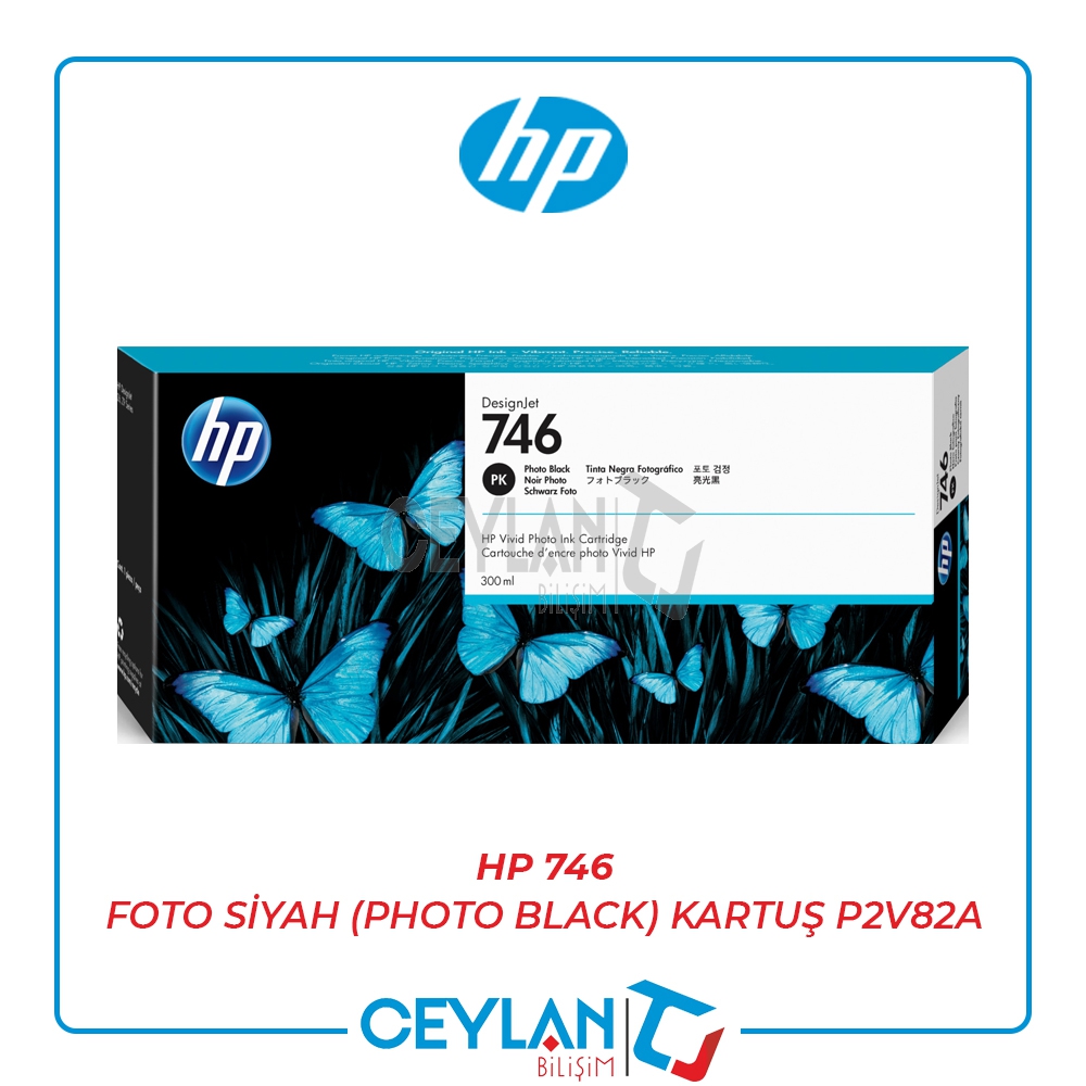 HP 746 FOTO SİYAH (PHOTO BLACK) KARTUŞ P2V82A