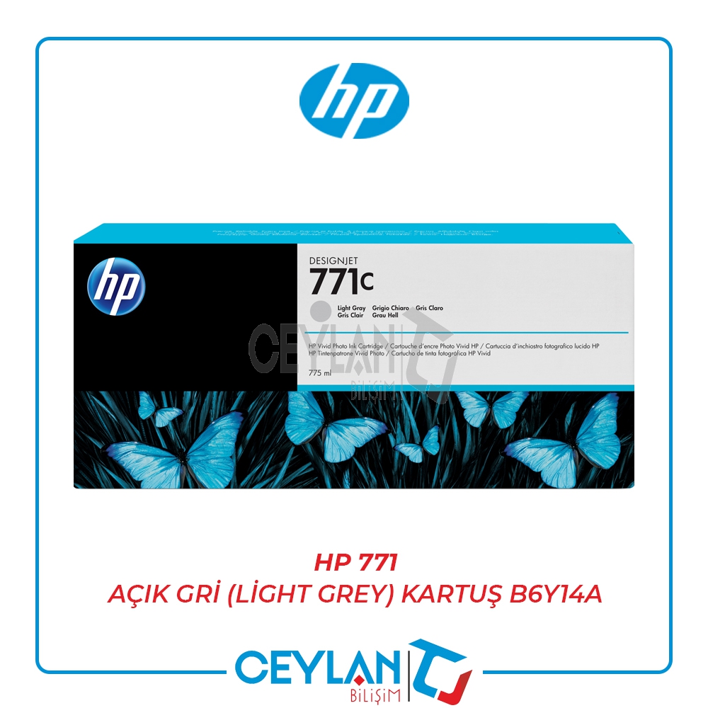 HP 771 AÇIK GRİ (LİGHT GREY)  KARTUŞ B6Y14A