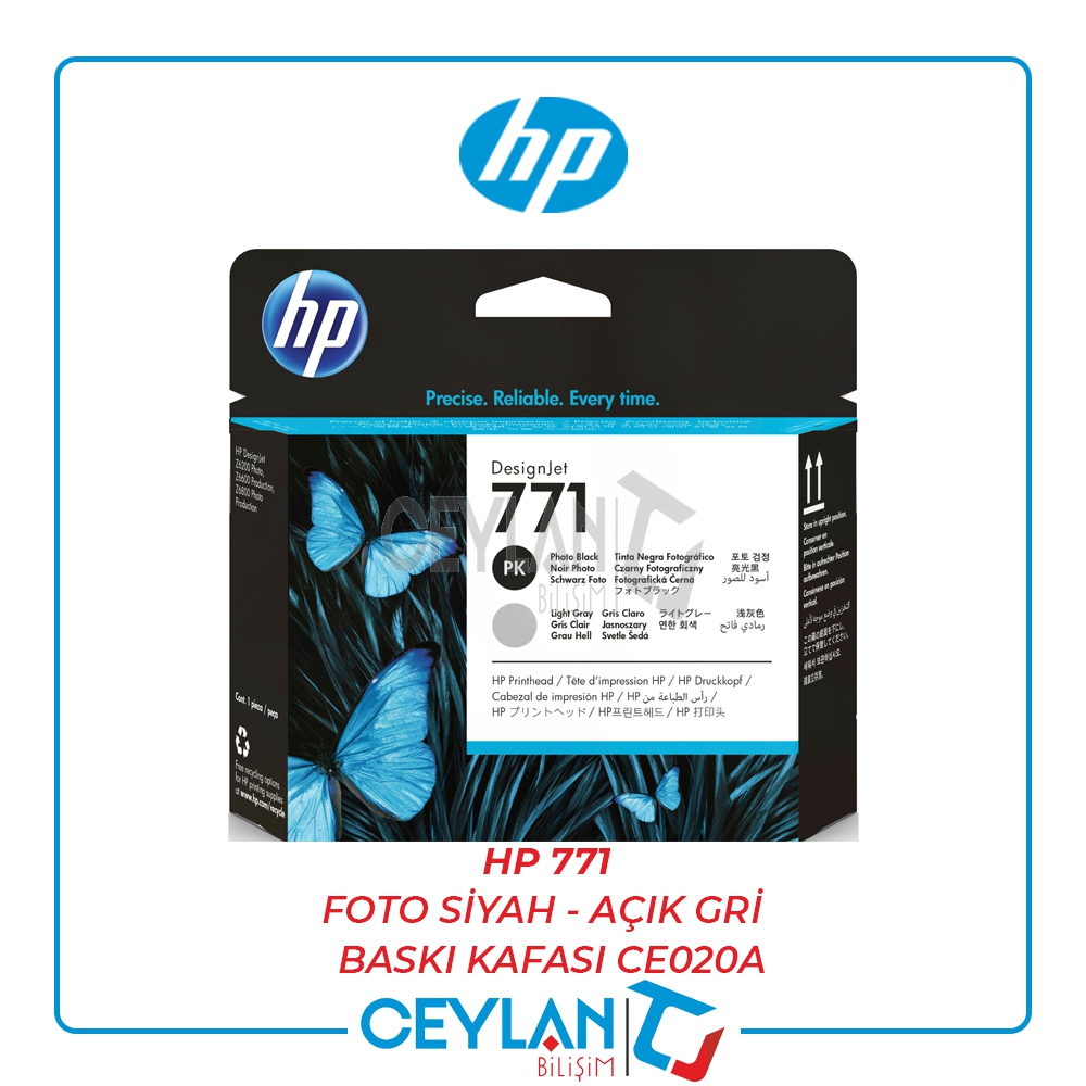 HP 771 FOTO SİYAH - AÇIK GRİ (PHOTO BLACK - LİGHT GREY) BASKI KAFASI CE020A