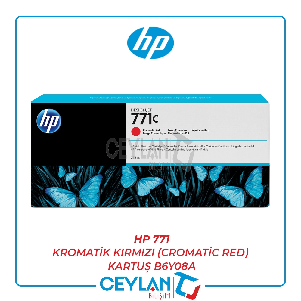 HP 771 KROMATİK KIRMIZI (CROMATİC RED)  KARTUŞ B6Y08A
