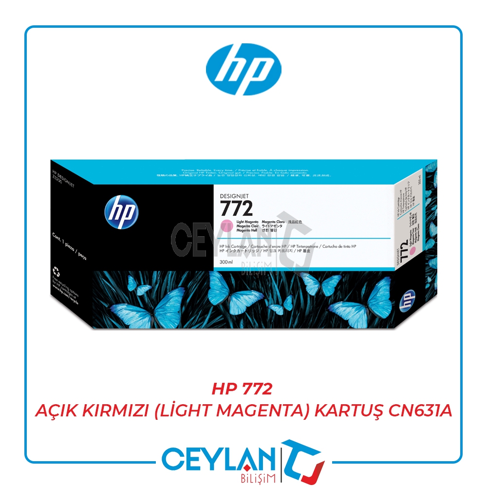 HP 772 AÇIK KIRMIZI (LİGHT MAGENTA) KARTUŞ CN631A