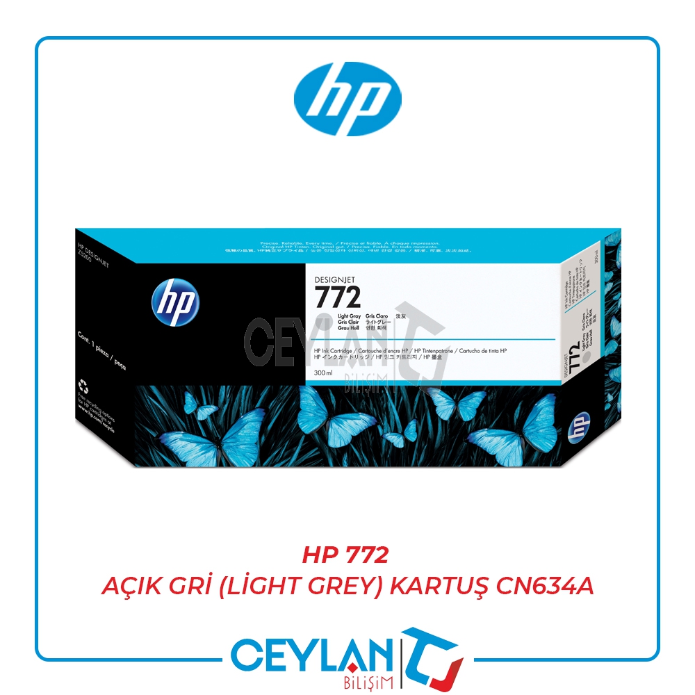 HP 772 AÇIK GRİ (LİGHT GREY) KARTUŞ CN634A