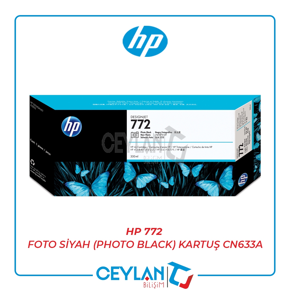 HP 772 FOTO SİYAH (PHOTO BLACK) KARTUŞ CN633A