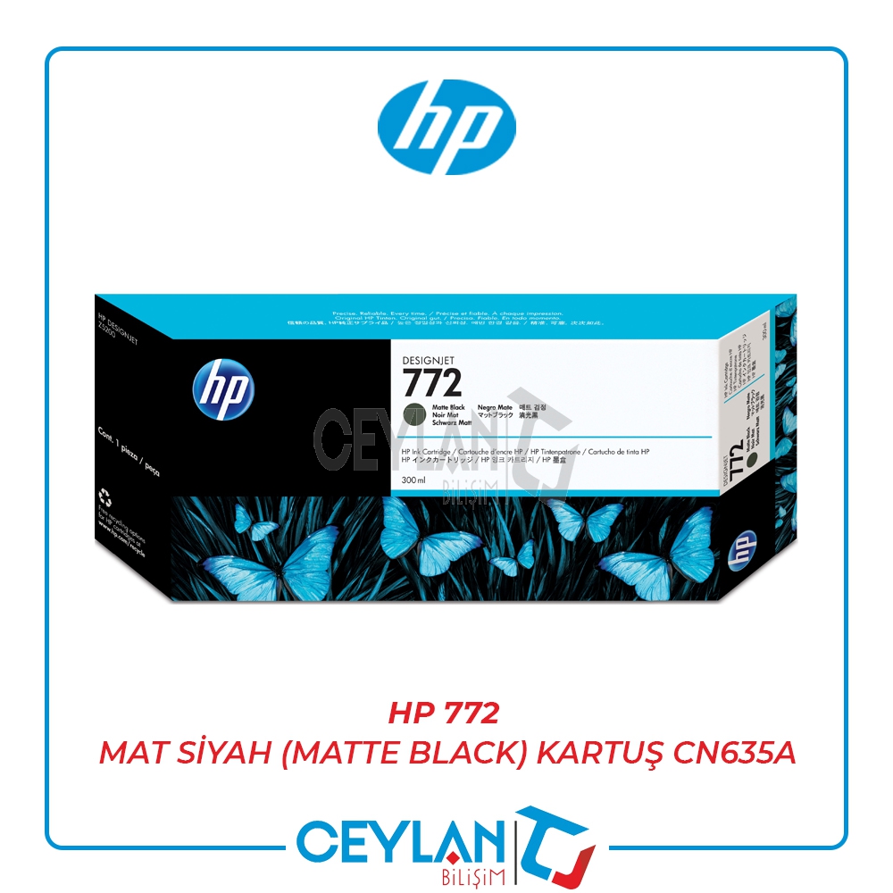 HP 772 MAT SİYAH (MATTE BLACK) KARTUŞ CN635A