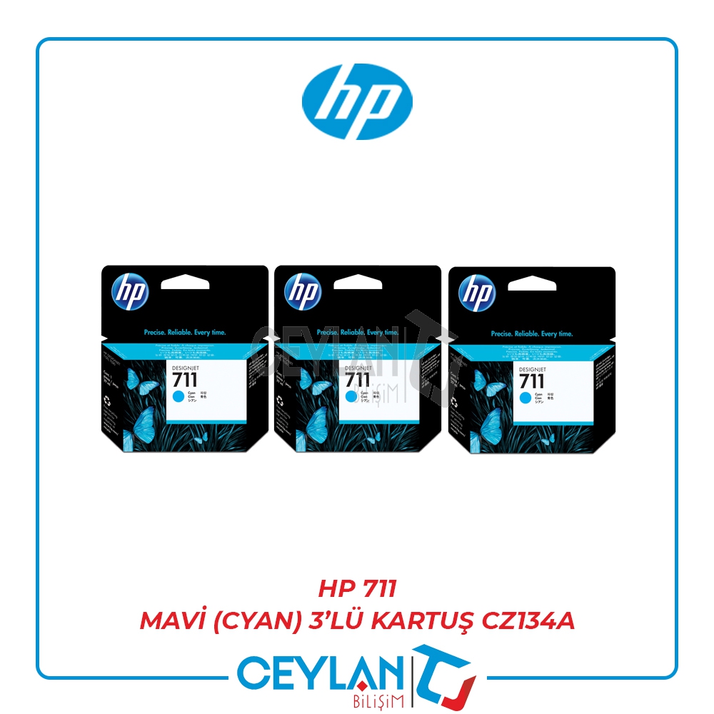 HP 711 MAVİ (CYAN) 3’LÜ KARTUŞ CZ134A