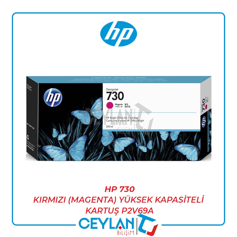 HP 730 KIRMIZI (MAGENTA) YÜKSEK KAPASİTELİ KARTUŞ P2V69A