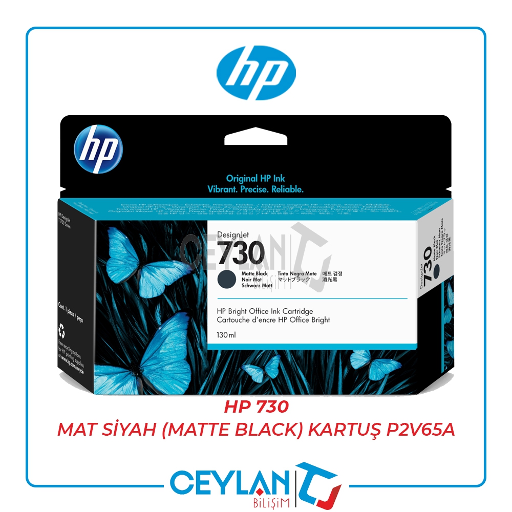 HP 730 MAT SİYAH (MATTE BLACK) KARTUŞ P2V65A
