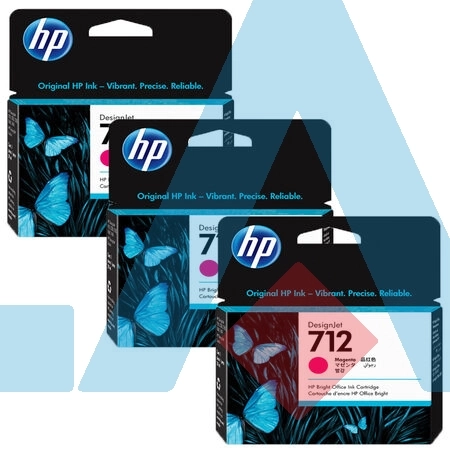 HP 712-3ED78A Kırmızı Orijinal Kartuş 3’lü Paket