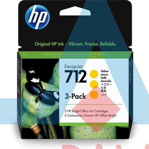 HP 3ED79A (712) Sarı Orjinal Kartuş 3’lü Paket - DesignJet T650 (T17401)