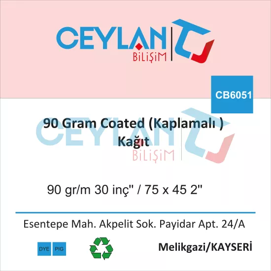 90 Gram Coated (Kaplamalı ) Kağıt