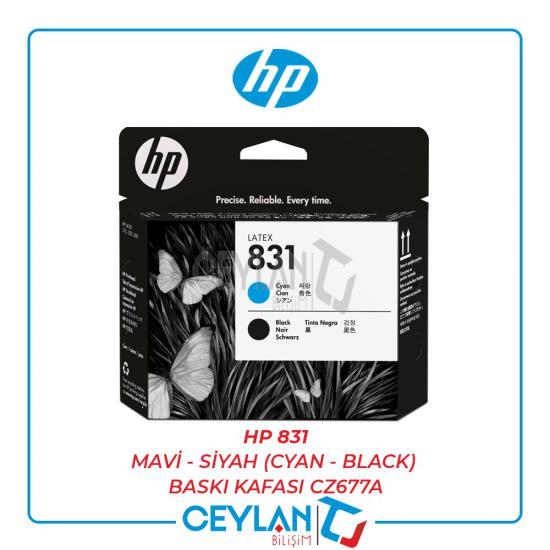 HP 831 Mavi - Siyah (Cyan - Black) Baskı Kafası CZ677A