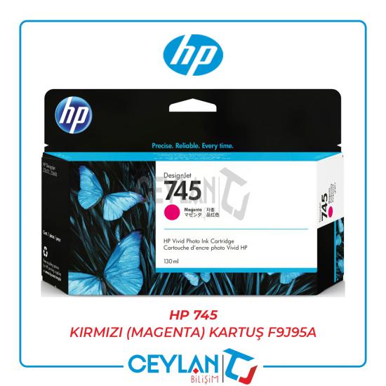 HP 745 Kırmızı (Magenta) Kartuş F9J95A