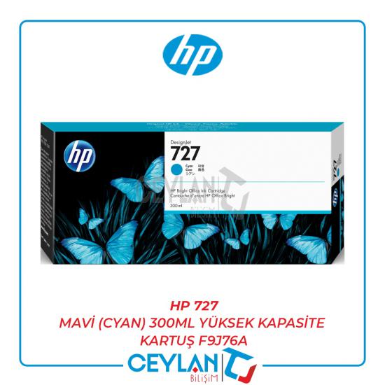 HP 727 Mavi (Cyan) 300ML Yüksek Kapasite Kartuş F9J76A