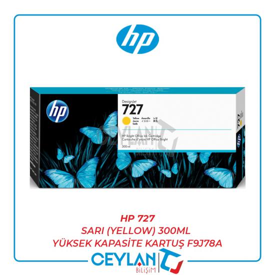 HP 727 Sarı (Yellow) 300ML Yüksek Kapasite Kartuş F9J78A