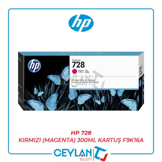 HP 728 Kırmızı (Magenta) 300ML Kartuş F9K16A