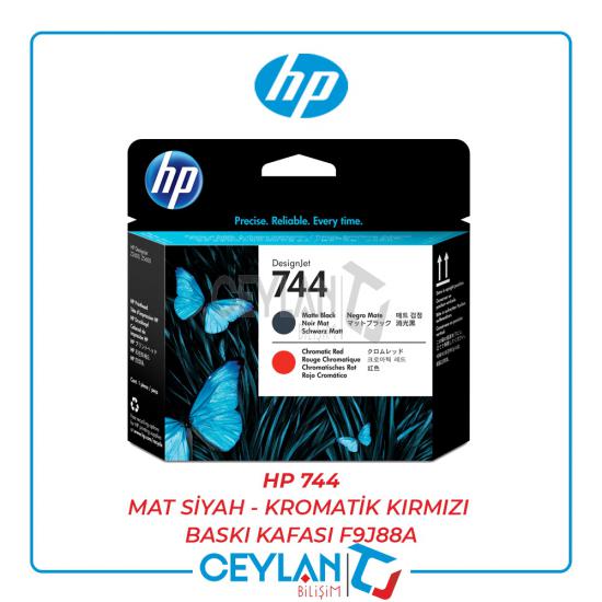 HP 744 Mat Siyah - Kromatik Kırmızı (Matte Black - Cromatic Red) Baskı Kafası F9J88A