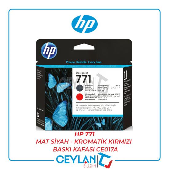 HP 771 Mat Siyah - Kromatik Kırmızı (Matte Black - Cromatic Red) Baskı Kafası CE017A