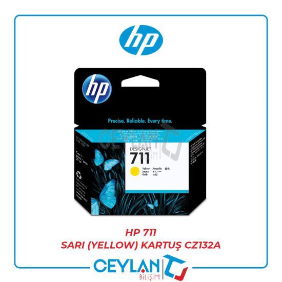 HP 711 Sarı (Yellow) Kartuş CZ132A