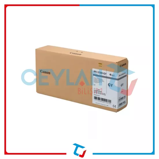 Canon PFI-3700 Gy (Gray) Gri Orijinal Mürekkep Kartuş 700 Ml.
